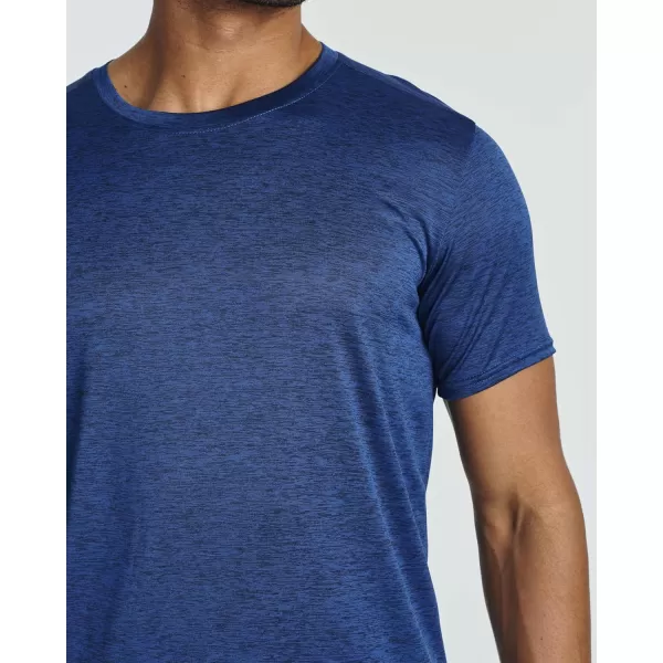 Real Essentials 5 Pack Mens Short Sleeve Dry Fit Active Crew Neck T Shirt  Athletic Running Gym Workout Tee TopsSet 2
