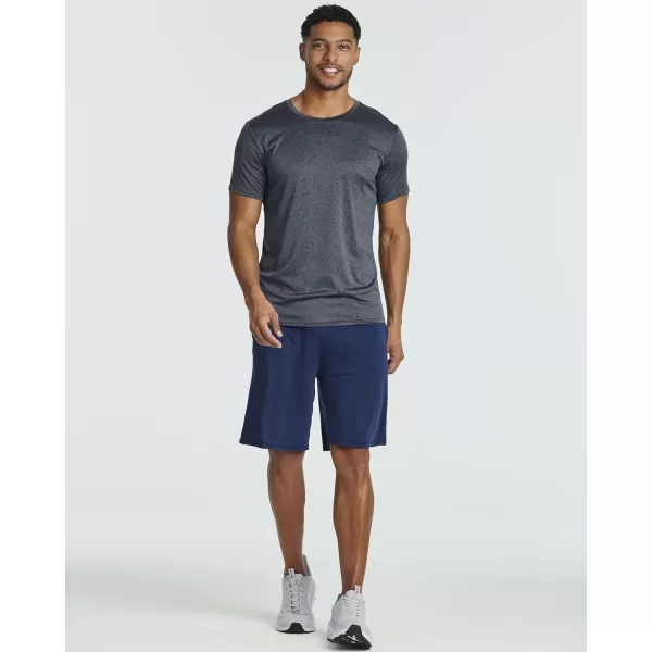 Real Essentials 5 Pack Mens Short Sleeve Dry Fit Active Crew Neck T Shirt  Athletic Running Gym Workout Tee TopsSet 2