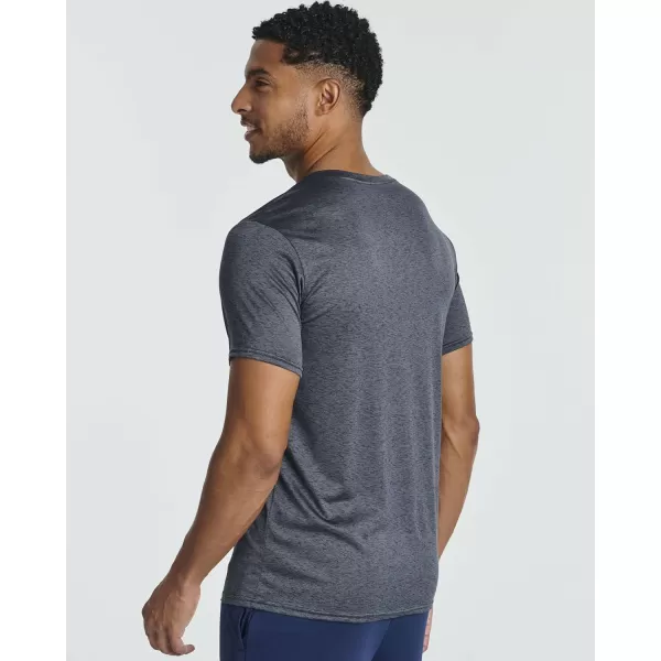 Real Essentials 5 Pack Mens Short Sleeve Dry Fit Active Crew Neck T Shirt  Athletic Running Gym Workout Tee TopsSet 2