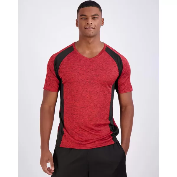 Real Essentials 5 Pack Mens VNeck DryFit Moisture Wicking Active Athletic Tech Performance TShirtSet 5