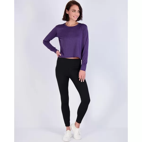 Real Essentials 5 Pack Womens Dry Fit Crop Top  Long Sleeve Crew Neck Stretch Athletic Tee Available in Plus SizePlus Size Set 1