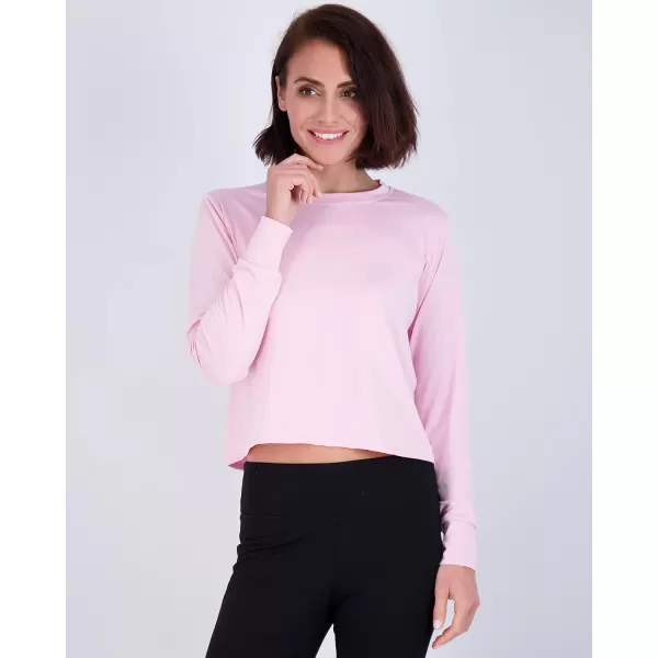 Real Essentials 5 Pack Womens Dry Fit Crop Top  Long Sleeve Crew Neck Stretch Athletic Tee Available in Plus SizePlus Size Set 4