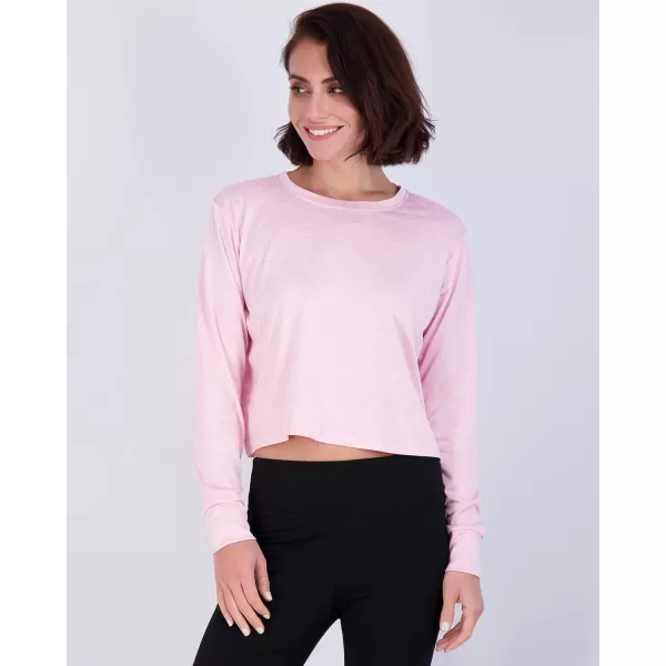 Real Essentials 5 Pack Womens Dry Fit Crop Top  Long Sleeve Crew Neck Stretch Athletic Tee Available in Plus SizePlus Size Set 5