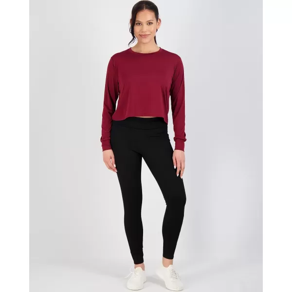 Real Essentials 5 Pack Womens Dry Fit Crop Top  Long Sleeve Crew Neck Stretch Athletic Tee Available in Plus SizePlus Size Set 9