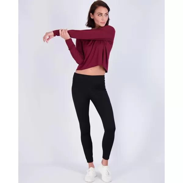 Real Essentials 5 Pack Womens Dry Fit Crop Top  Long Sleeve Crew Neck Stretch Athletic Tee Available in Plus SizeRegular Size Set 6