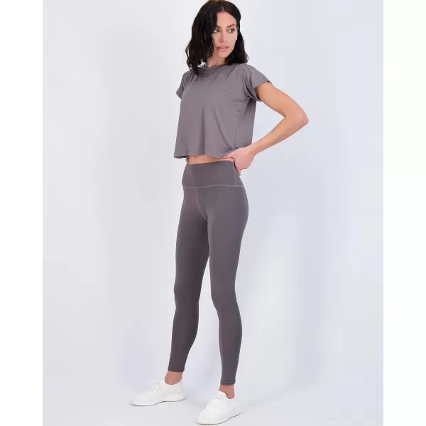 Real Essentials 5 Pack Womens Dry Fit Crop Top  Short Sleeve Crew Neck Stretch Athletic Tee Available in Plus SizeSet 10