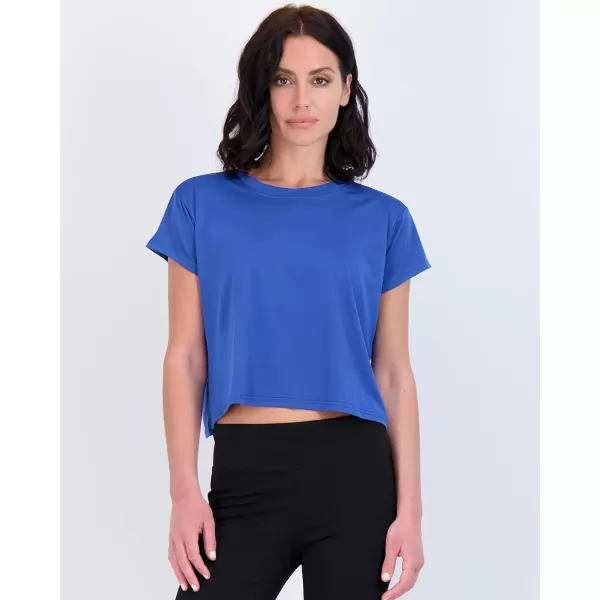 Real Essentials 5 Pack Womens Dry Fit Crop Top  Short Sleeve Crew Neck Stretch Athletic Tee Available in Plus SizeSet 11