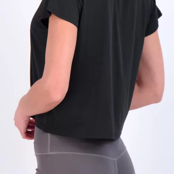 Real Essentials 5 Pack Womens Dry Fit Crop Top  Short Sleeve Crew Neck Stretch Athletic Tee Available in Plus SizeSet 12