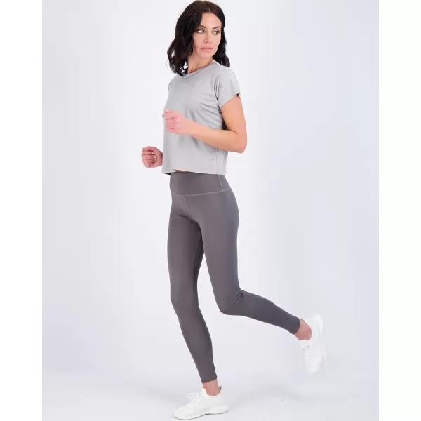 Real Essentials 5 Pack Womens Dry Fit Crop Top  Short Sleeve Crew Neck Stretch Athletic Tee Available in Plus SizeSet 12