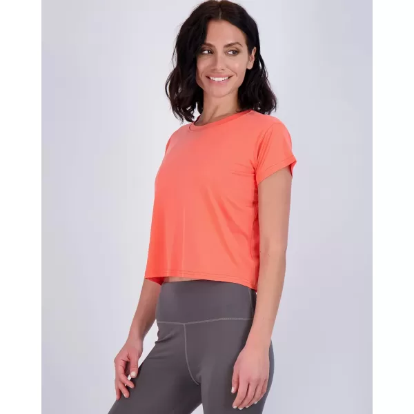 Real Essentials 5 Pack Womens Dry Fit Crop Top  Short Sleeve Crew Neck Stretch Athletic Tee Available in Plus SizeSet 3