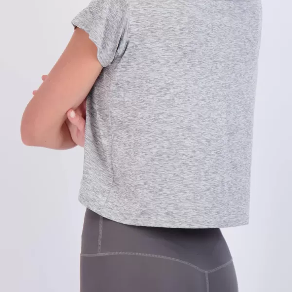 Real Essentials 5 Pack Womens Dry Fit Crop Top  Short Sleeve Crew Neck Stretch Athletic Tee Available in Plus SizeSet 6