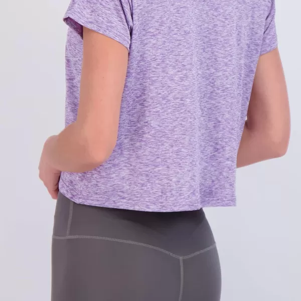 Real Essentials 5 Pack Womens Dry Fit Crop Top  Short Sleeve Crew Neck Stretch Athletic Tee Available in Plus SizeSet 7