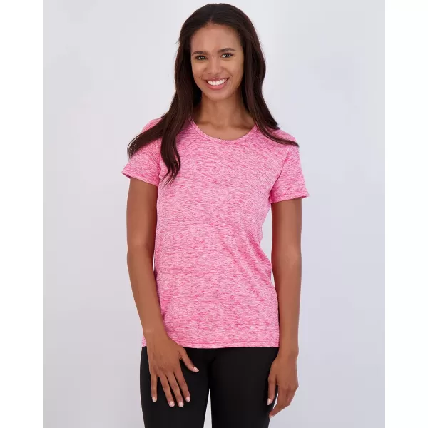 Real Essentials 5 Pack Womens Dry Fit Tech Stretch ShortSleeve Crew Neck Athletic TShirt Available in Plus SizeRegular Size Set 7