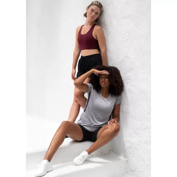 Real Essentials 5 Pack Womens Dry Fit Tech Stretch ShortSleeve Crew Neck Athletic TShirt Available in Plus SizeRegular Size Set 8