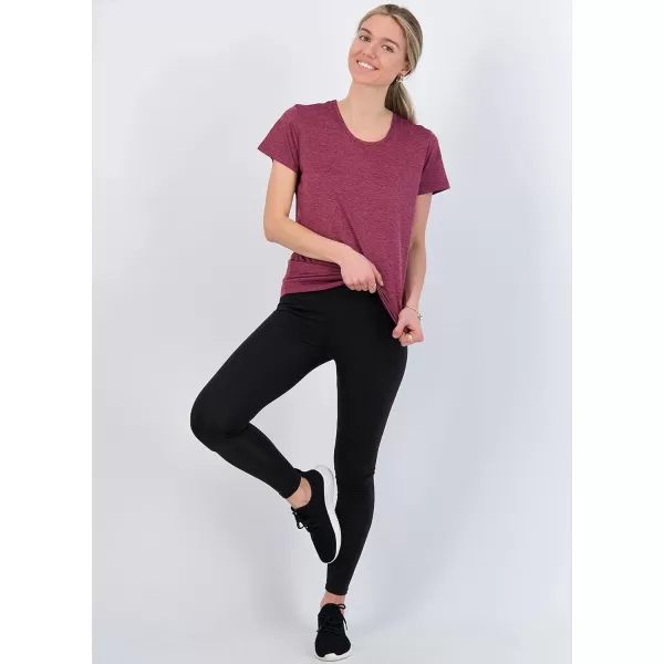 Real Essentials 5 Pack Womens Dry Fit Tech Stretch ShortSleeve Crew Neck Athletic TShirt Available in Plus SizeRegular Size Set 8