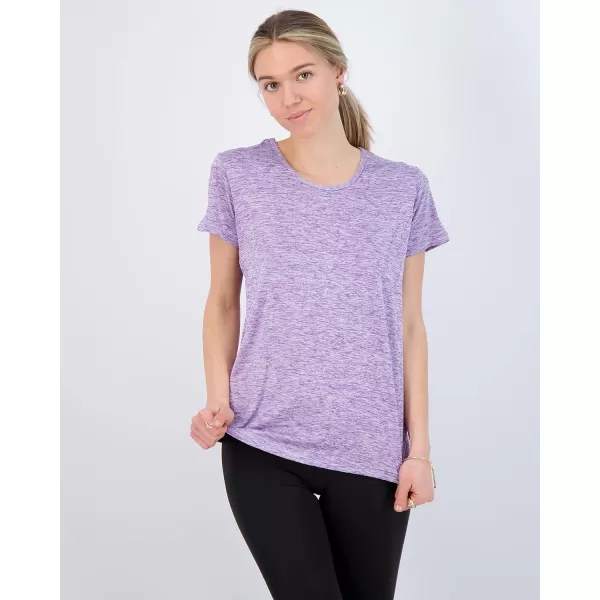 Real Essentials 5 Pack Womens Dry Fit Tech Stretch ShortSleeve Crew Neck Athletic TShirt Available in Plus SizeSet 1