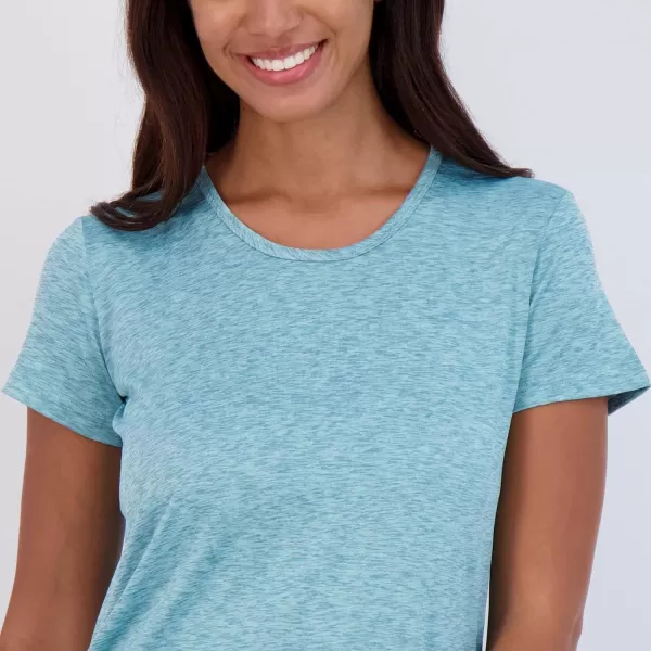 Real Essentials 5 Pack Womens Dry Fit Tech Stretch ShortSleeve Crew Neck Athletic TShirt Available in Plus SizeSet 1