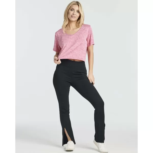 Real Essentials 5 Pack Womens DryFit Short Sleeve VNeck Crop Top Boxy Athletic TeeSet 2