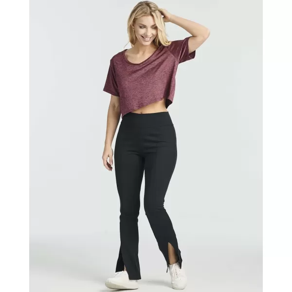 Real Essentials 5 Pack Womens DryFit Short Sleeve VNeck Crop Top Boxy Athletic TeeSet 5