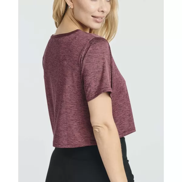 Real Essentials 5 Pack Womens DryFit Short Sleeve VNeck Crop Top Boxy Athletic TeeSet 5