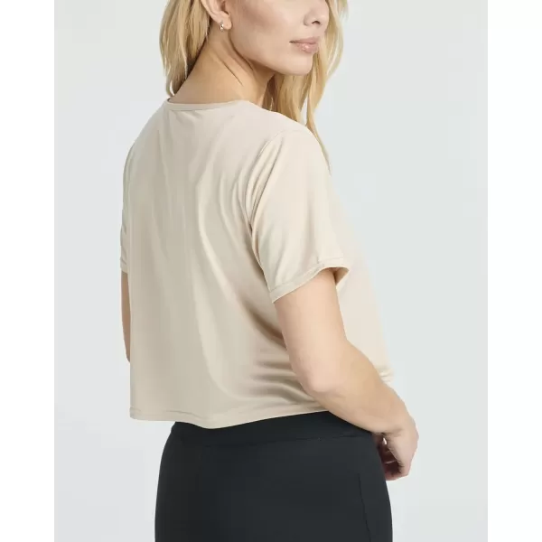 Real Essentials 5 Pack Womens DryFit Short Sleeve VNeck Crop Top Boxy Athletic TeeSet 7