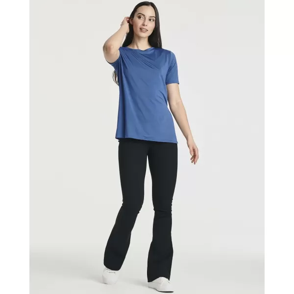 Real Essentials 5 Pack Womens Short Sleeve Crew Relaxed Active TShirt DryFit Yoga Top with Split Hem Available in PlusSet 4