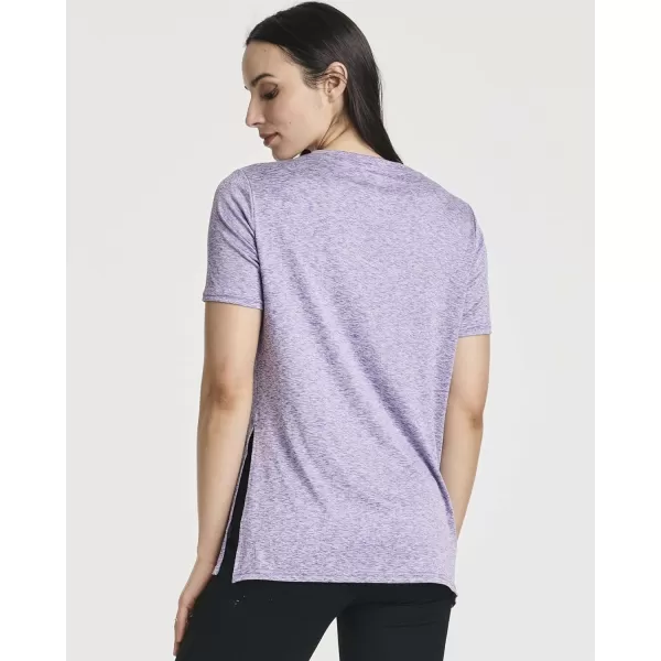 Real Essentials 5 Pack Womens Short Sleeve Crew Relaxed Active TShirt DryFit Yoga Top with Split Hem Available in PlusSet 7