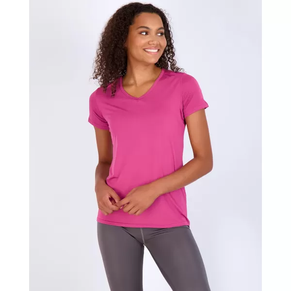 Real Essentials 5 Pack Womens Short Sleeve VNeck Activewear TShirt DryFit Wicking Yoga Top Available in PlusSet 13