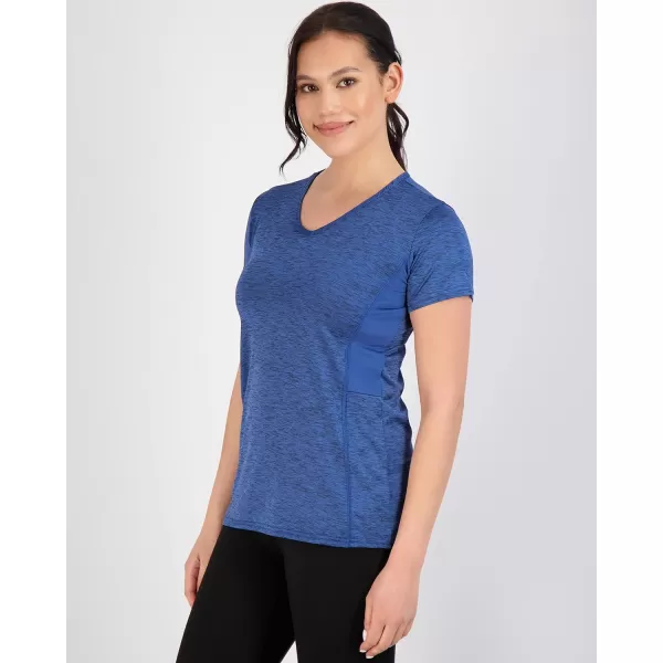 Real Essentials 5 Pack Womens Short Sleeve VNeck Activewear TShirt DryFit Wicking Yoga Top Available in PlusSet 15