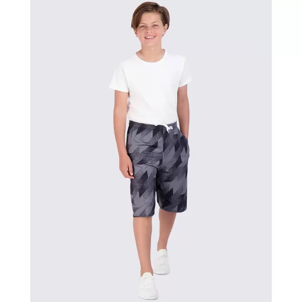 Real Essentials 5Pack Boys DryFit Active Athletic Performance Basketball Shorts with PocketsSet 4