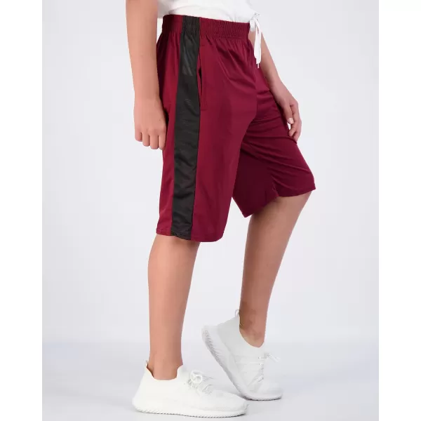 Real Essentials 5Pack Boys DryFit Active Athletic Performance Basketball Shorts with PocketsSet 4