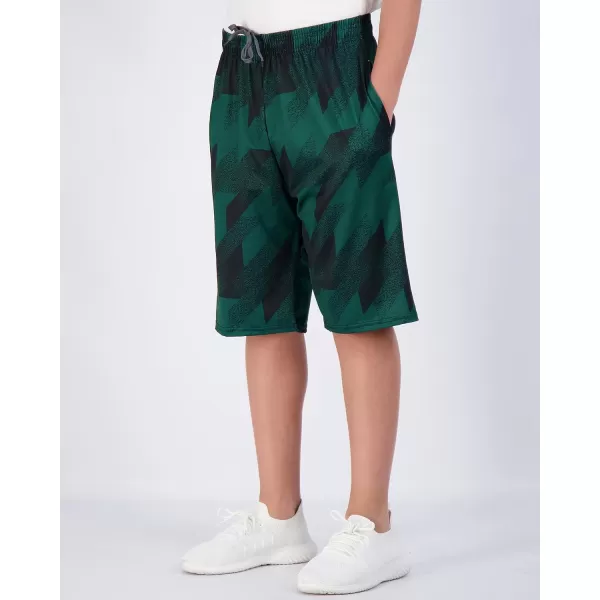Real Essentials 5Pack Boys DryFit Active Athletic Performance Basketball Shorts with PocketsSet 4