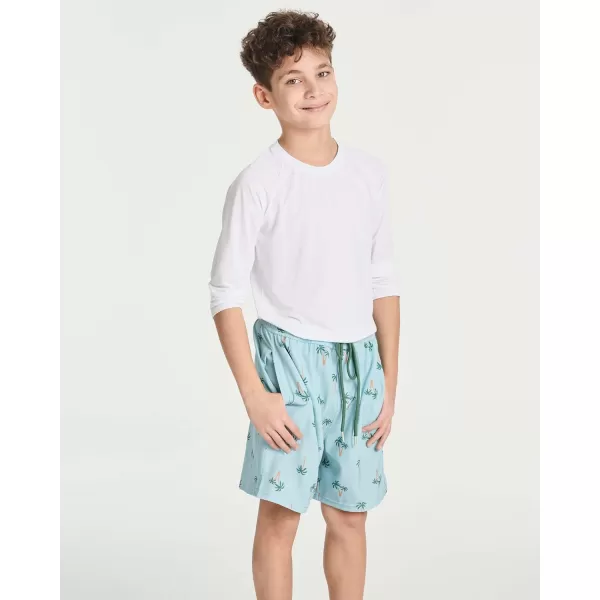 Real Essentials Boys 2 in 1 Flat Front Swim ShortsSet 2