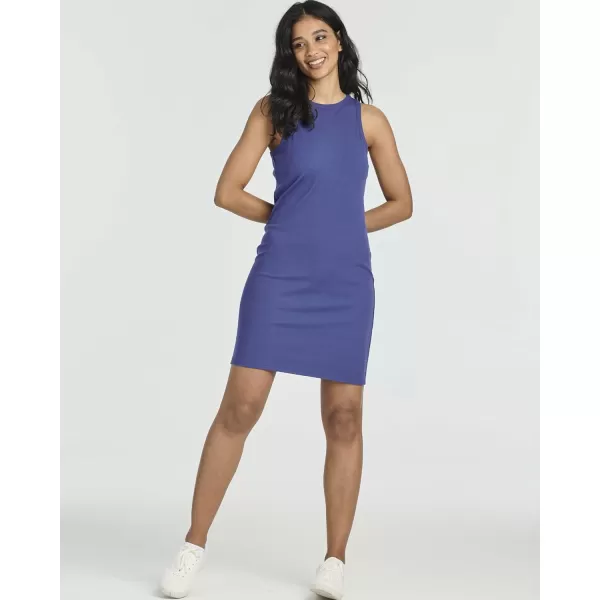 Real Essentials Ladies Ribbed High Neck Racerback Tank Mini Shift DressSet 4