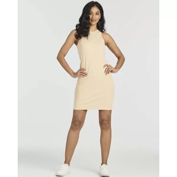 Real Essentials Ladies Ribbed High Neck Racerback Tank Mini Shift DressSet 4