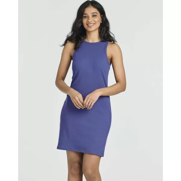 Real Essentials Ladies Ribbed High Neck Racerback Tank Mini Shift DressSet 4
