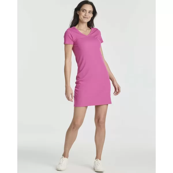 Real Essentials Ladies Ribbed V Neck Tshirt DressSet 2