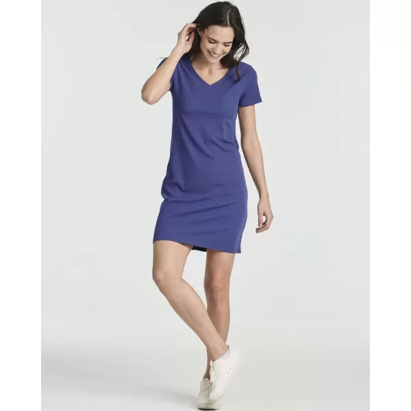 Real Essentials Ladies Ribbed V Neck Tshirt DressSet 4