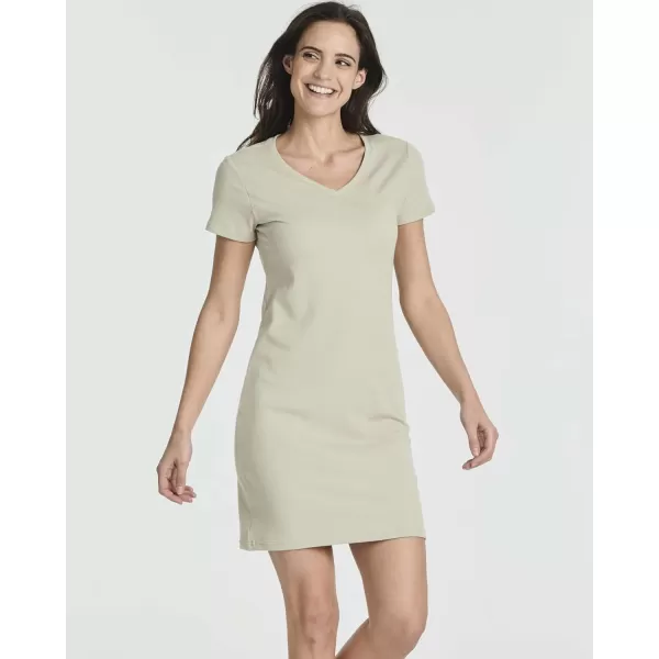 Real Essentials Ladies Ribbed V Neck Tshirt DressSet 5