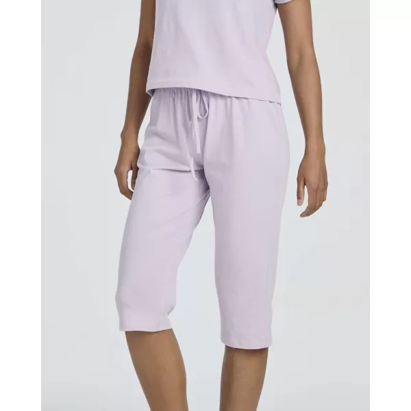 Real Essentials Ladies SS Crew and Capri Sleep SetSet 1