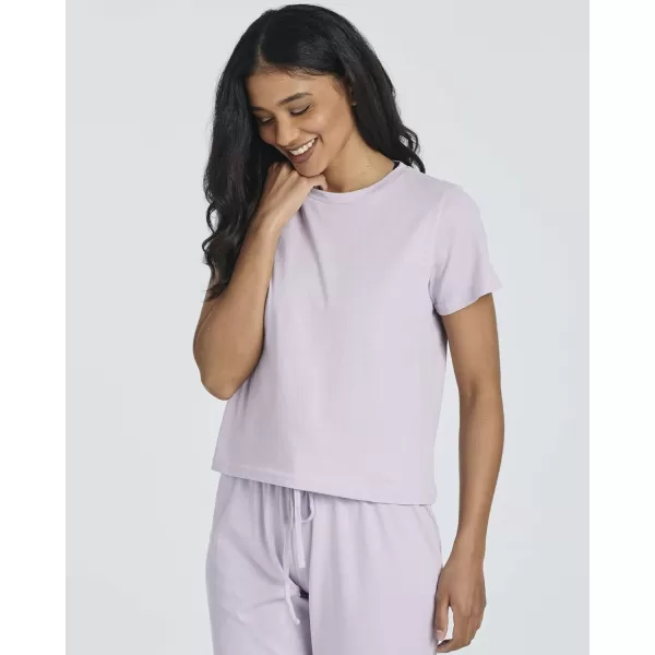 Real Essentials Ladies SS Crew and Capri Sleep SetSet 1