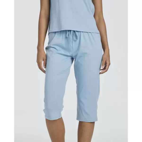 Real Essentials Ladies SS Crew and Capri Sleep SetSet 3