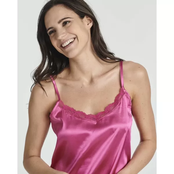 Real Essentials Ladies Satin Cami Nightshirt with LaceSet 3