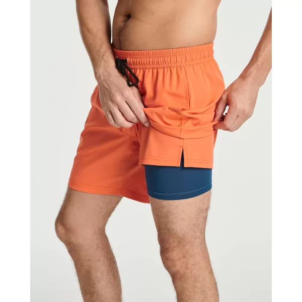 Real Essentials Mens 2 in 1 Flat Front Swim ShortsSet 2