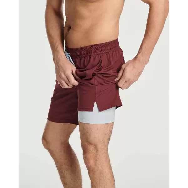 Real Essentials Mens 2 in 1 Flat Front Swim ShortsSet 4