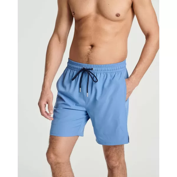 Real Essentials Mens 2 in 1 Flat Front Swim ShortsSet 5