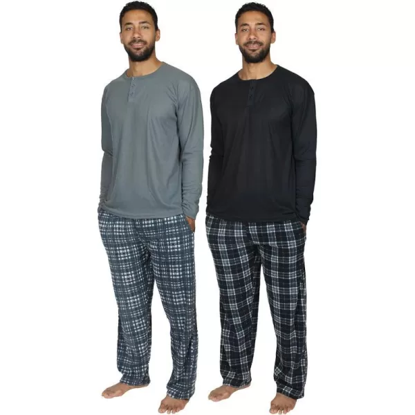 2Pack Mens Fleece Pajama Set Soft Cozy Lightweight Two Piece Long Sleeve Pj Sleepwear Set Pajamas for Men Set 1 XL2Pack Mens Fleece Pajama Set Soft Cozy Lightweight Two Piece Long Sleeve Pj Sleepwear Set Pajamas for Men Set 1 XL