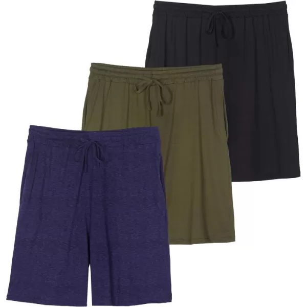 3 Pack Mens Soft Pajama Shorts with Drawstring amp Pockets 4Way Stretch amp Wicking Available In Big amp TallBig amp Tall Set 2