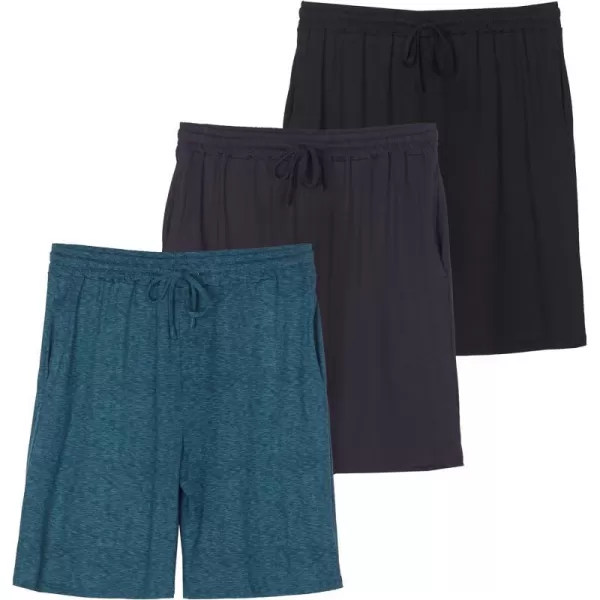 3 Pack Mens Soft Pajama Shorts with Drawstring amp Pockets 4Way Stretch amp Wicking Available In Big amp TallBig amp Tall Set 3