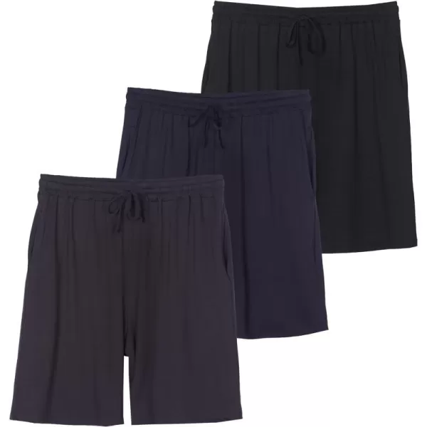 3 Pack Mens Soft Pajama Shorts with Drawstring amp Pockets 4Way Stretch amp Wicking Available In Big amp TallBig amp Tall Set 6